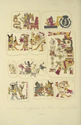Peintures hiéroglyphiques du Musée Borgia, Veletri, illustration de Vues des Cordillères et Monuments des Peuples Indigènes de l